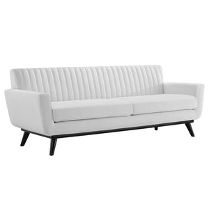 Engage Channel Tufted Fabric Sofa White EEI-5462-WHI