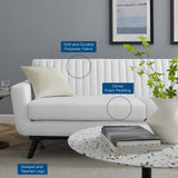 Engage Channel Tufted Fabric Sofa White EEI-5462-WHI