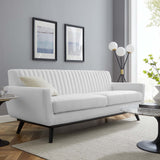 Engage Channel Tufted Fabric Sofa White EEI-5462-WHI