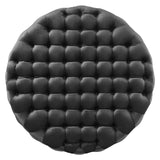 Amour Tufted Button Large Round Performance Velvet Ottoman Black EEI-5469-BLK