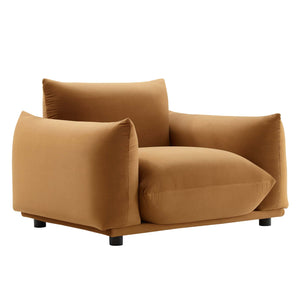 Copious Performance Velvet Armchair Cognac EEI-5472-COG