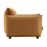 Copious Performance Velvet Armchair Cognac EEI-5472-COG