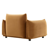 Copious Performance Velvet Armchair Cognac EEI-5472-COG