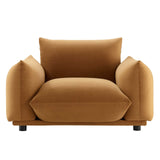 Copious Performance Velvet Armchair Cognac EEI-5472-COG