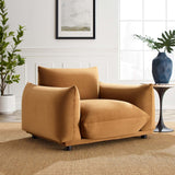 Copious Performance Velvet Armchair Cognac EEI-5472-COG