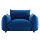 Copious Performance Velvet Armchair Navy EEI-5472-NAV