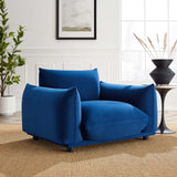 Copious Performance Velvet Armchair Navy EEI-5472-NAV