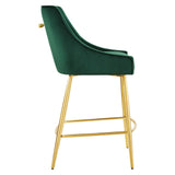 Discern Performance Velvet Counter Stool Green EEI-5474-GRN