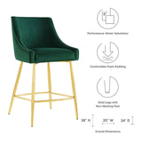 Discern Performance Velvet Counter Stool Green EEI-5474-GRN