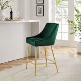 Discern Performance Velvet Counter Stool Green EEI-5474-GRN