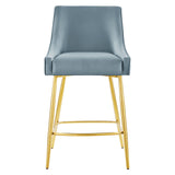 Discern Performance Velvet Counter Stool Light Blue EEI-5474-LBU