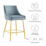 Discern Performance Velvet Counter Stool Light Blue EEI-5474-LBU