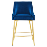 Discern Performance Velvet Counter Stool Navy EEI-5474-NAV