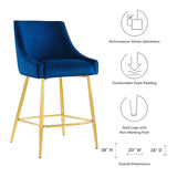 Discern Performance Velvet Counter Stool Navy EEI-5474-NAV