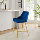 Discern Performance Velvet Counter Stool Navy EEI-5474-NAV