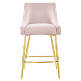 Discern Performance Velvet Counter Stool Pink EEI-5474-PNK