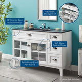 Isle 48" Bathroom Vanity Cabinet White Black EEI-5479-WHI-BLK