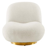 Kindred Upholstered Fabric Swivel Chair Gold Ivory EEI-5485-GLD-IVO