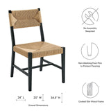Modway Furniture Bodie Wood Dining Chair XRXT Black Natural EEI-5489-BLK-NAT