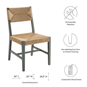 Modway Furniture Bodie Wood Dining Chair XRXT Light Gray Natural EEI-5489-LGR-NAT