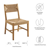 Modway Furniture Bodie Wood Dining Chair XRXT Natural Natural EEI-5489-NAT-NAT