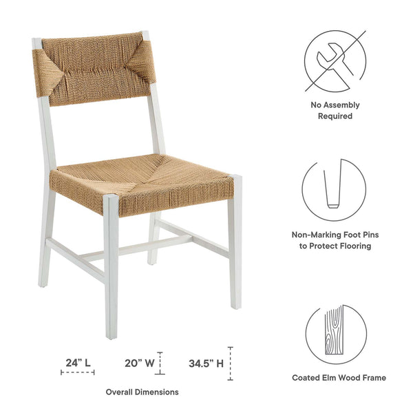 Modway Furniture Bodie Wood Dining Chair XRXT White Natural EEI-5489-WHI-NAT