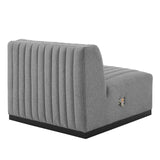 Modway Furniture Conjure Channel Tufted Upholstered Fabric Armless Chair XRXT Black Light Gray EEI-5495-BLK-LGR