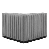 Modway Furniture Conjure Channel Tufted Upholstered Fabric Right Corner Chair XRXT Black Light Gray EEI-5499-BLK-LGR