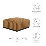 Modway Furniture Conjure Channel Tufted Performance Velvet Ottoman XRXT Black Cognac EEI-5500-BLK-COG