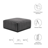 Modway Furniture Conjure Channel Tufted Performance Velvet Ottoman XRXT Black Gray EEI-5500-BLK-GRY