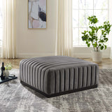 Modway Furniture Conjure Channel Tufted Performance Velvet Ottoman XRXT Black Gray EEI-5500-BLK-GRY