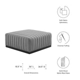 Modway Furniture Conjure Channel Tufted Upholstered Fabric Ottoman XRXT Black Light Gray EEI-5501-BLK-LGR
