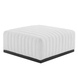 Modway Furniture Conjure Channel Tufted Upholstered Fabric Ottoman XRXT Black White EEI-5501-BLK-WHI