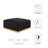 Modway Furniture Conjure Channel Tufted Performance Velvet Ottoman XRXT Gold Black EEI-5507-GLD-BLK