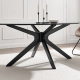 Traverse 63" Oval Dining Table Black Black EEI-5512-BLK-BLK