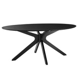 Traverse 71" Oval Dining Table Black Black EEI-5513-BLK-BLK