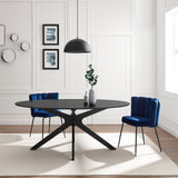 Traverse 71" Oval Dining Table Black Black EEI-5513-BLK-BLK