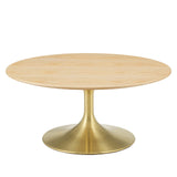 Lippa 36" Wood Coffee Table Gold Natural EEI-5518-GLD-NAT