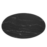 Lippa 48" Oval Artificial Marble Coffee Table Gold Black EEI-5523-GLD-BLK