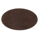 Modway Furniture Lippa 78" Oval Wood Dining Table Gold Cherry Walnut EEI-5526-GLD-CHE