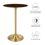 Modway Furniture Lippa 28" Wood Bar Table Gold Cherry Walnut EEI-5529-GLD-CHE