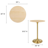 Modway Furniture Lippa 28" Wood Bar Table Gold Natural EEI-5530-GLD-NAT