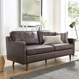 Impart Genuine Leather Sofa Brown EEI-5553-BRN