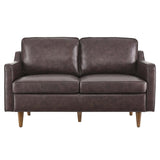 Impart Genuine Leather Loveseat Brown EEI-5554-BRN