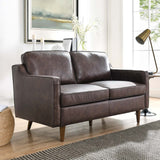 Impart Genuine Leather Loveseat Brown EEI-5554-BRN