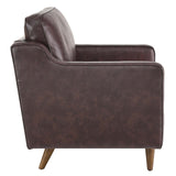 Impart Genuine Leather Armchair Brown EEI-5555-BRN