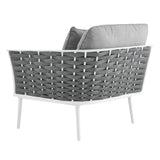 Stance Outdoor Patio Aluminum Right-Facing Armchair White Gray EEI-5566-WHI-GRY