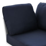 Stance Outdoor Patio Aluminum Corner Chair White Navy EEI-5567-WHI-NAV