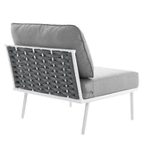 Stance Outdoor Patio Aluminum Armless Chair White Gray EEI-5568-WHI-GRY