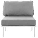 Stance Outdoor Patio Aluminum Armless Chair White Gray EEI-5568-WHI-GRY
